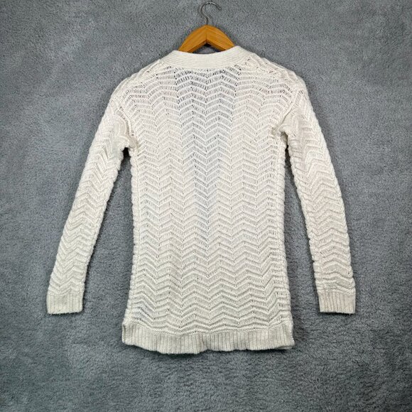 Mossimo Cardigan Cream Long Sleeve Open Front Fuzzy Knit Sweater - Picture 2 of 10